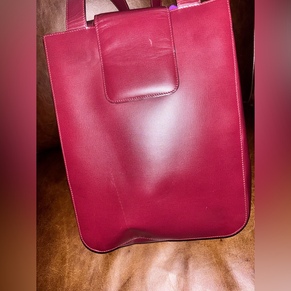 Cartier Must Line Shoulder Bag Bordeaux Leather Vintage Authentic - Picture 5 of 12
